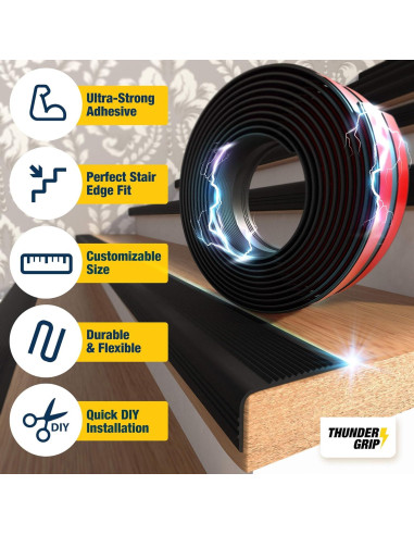 Protector de Borde de Escalera 2.44 m THUNDER GRIP Antideslizante