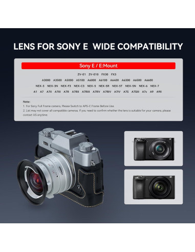 Lente Gran Angular PERGEAR 12mm F2 II para Sony E Plata