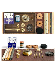 Kit de quemador de incienso GAIORD 29 piezas latón dorado