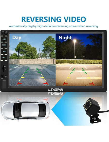 Estéreo de coche Leadfan N7C Double Din 7" con Carplay y Android Auto