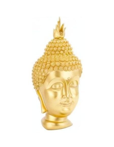 Estatua de Cabeza de Buda de Oro AMOIENSIS 15x13x28 cm