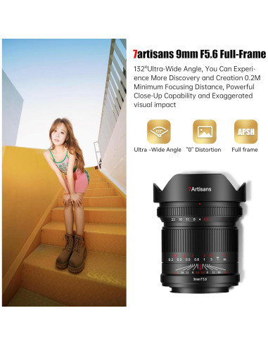 Lente Gran Angular 9mm F5.6 7artisans para Sigma/Panasonic/Leica