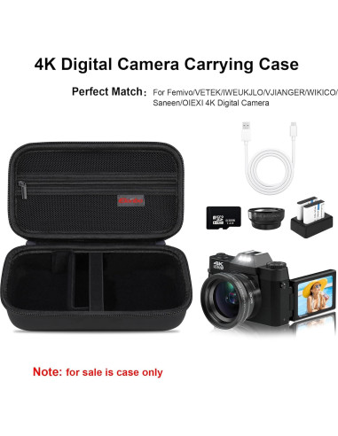 Funda de Cámara Digital 4K Elonbo para Vlogging 48MP - Negro