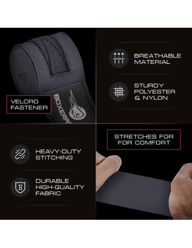 Envolturas de Boxeo Ringside 180cm Boxerpoint - Unisex