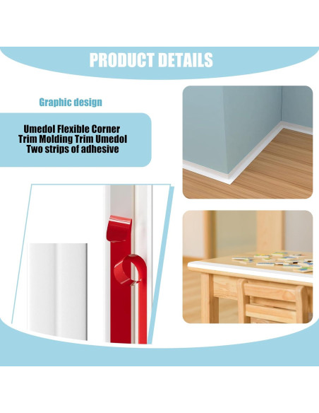 Moldura autoadhesiva flexible Astrallgn 9m blanca para esquinas