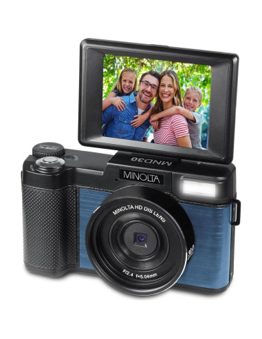 Cámara Digital Minolta MND30 30MP 2.7K QHD Pantalla 3"