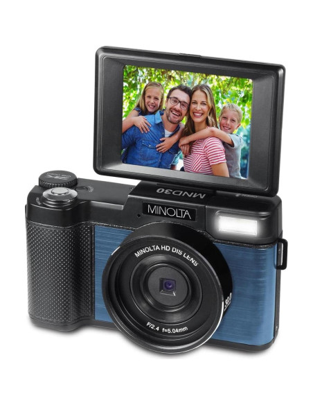 Cámara Digital Minolta MND30 30MP 2.7K QHD Pantalla 3"