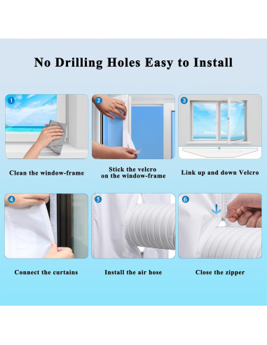 Kit de Sello de Ventana Jyxmor 3M 300cm para Aire Acondicionado