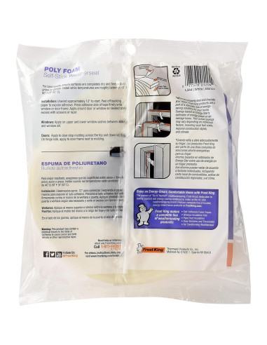 Cinta de sellado de clima Frost King L344H 3.81cm x 0.64cm x 5.18m
