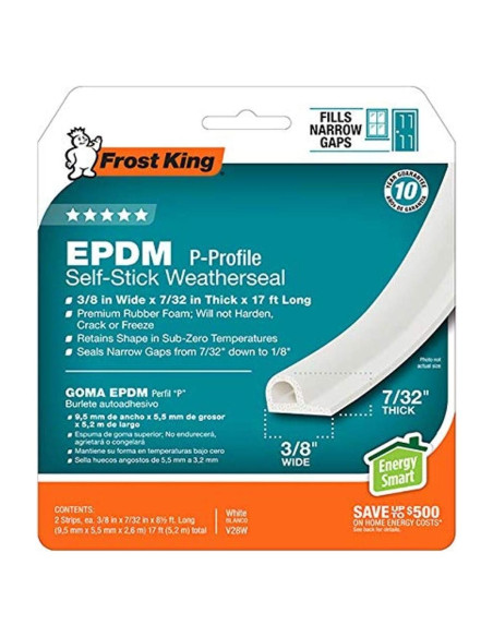 Cinta de sellado autoadhesiva EPDM Frost King 5.18 m blanca