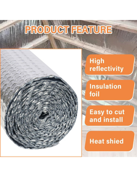 Rollo Aislamiento Reflectante Doble VUAOHIY 119x305 cm