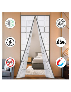 Cortina de Puerta Aislante SANJIANKER 90 x 204 cm Gris