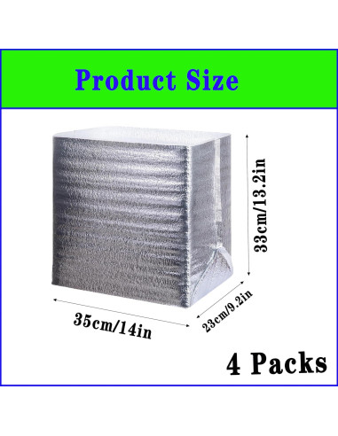 4 Bolsas de Aislamiento Reutilizables Yuanwovv 35.6x23.4x33.5cm