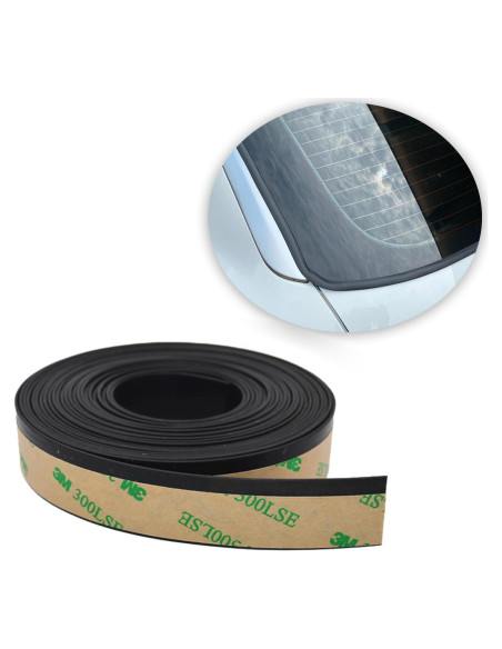 Tira de Sello de Goma Smeyta 3M para Parabrisas Coche Negro