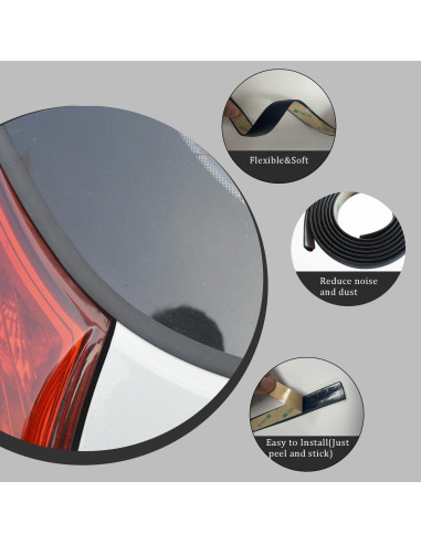 Tira de Sello de Goma Smeyta 3M para Parabrisas Coche Negro