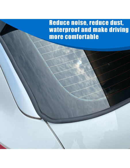 Tira de Sello de Goma Smeyta 3M para Parabrisas Coche Negro