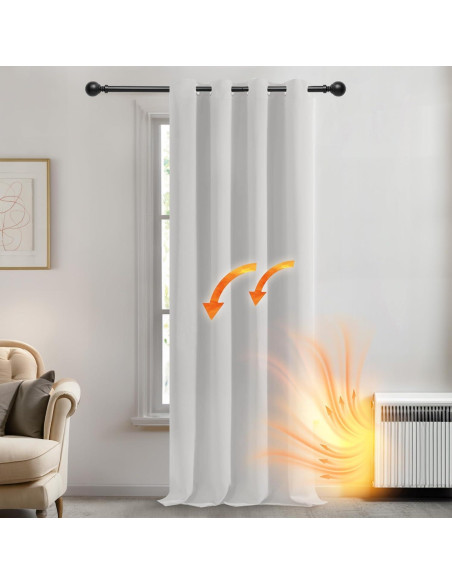 Cortina Opaca Deconovo 42x84 cm Aislante Térmico y Acústico