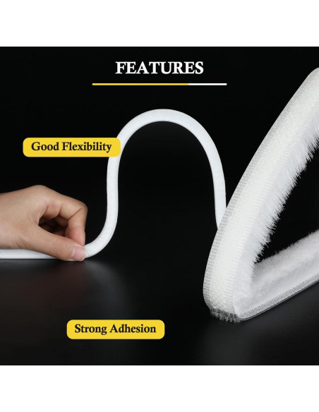 Tira de Sellado de Pila Fowong Blanca 4.88m para Puertas y Ventanas Tira de Sellado de Pila Fowong Blanca 4.88m para Puertas y Ventanas