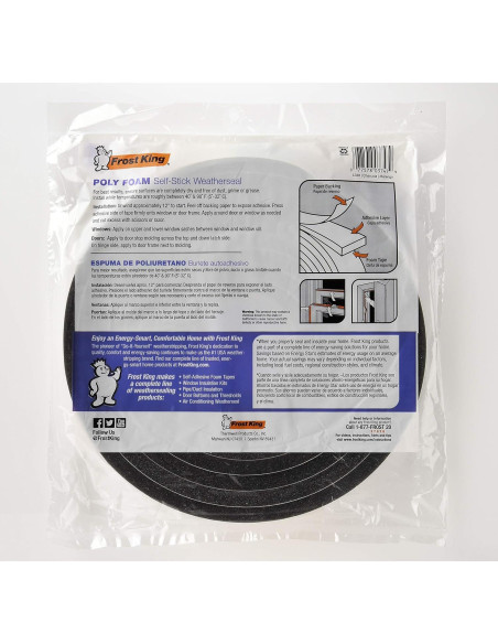 Cinta Autoadhesiva de Espuma Frost King L346 5.18 m x 1.9 cm