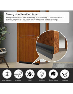 Burlete Cortable para Puertas YYGCL 99 cm Negro - 2 Unidades 2