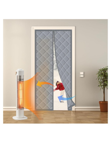 Cortina de Puerta Térmica Aislante Magnética GEWOSI 96.5x208.3cm