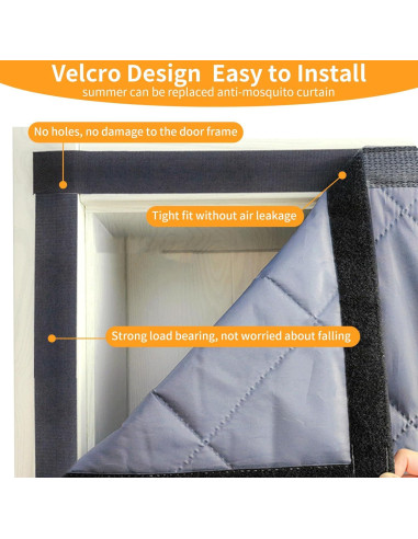 Cortina de Puerta Térmica Aislante Magnética GEWOSI 96.5x208.3cm