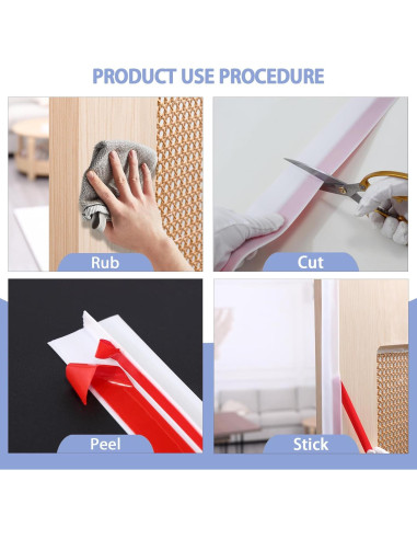 Tira de Sello de Silicona Coengwui 3.05m x 5cm Blanca