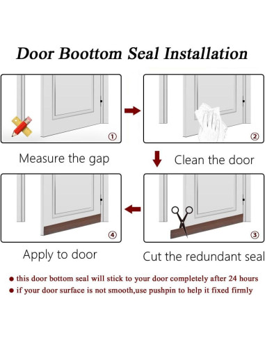 Burlete autoadhesivo Yosoo 100cm silicona para puertas