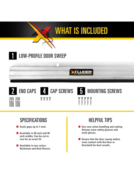 Barrera de Puerta Xcluder 91.44 cm Aluminio Sello Ratas