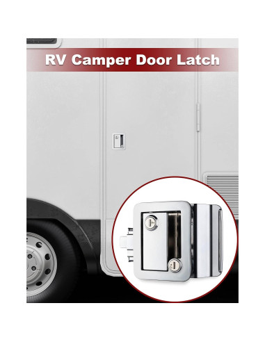 Cerradura de puerta camper Naissian cromo con 6 llaves iguales