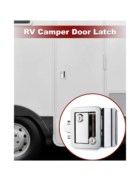 Cerradura de puerta camper Naissian cromo con 6 llaves iguales