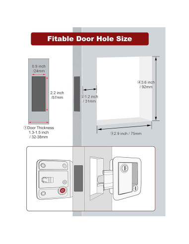 Cerradura de puerta camper Naissian cromo con 6 llaves iguales