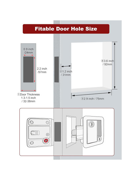 Cerradura de puerta camper Naissian cromo con 6 llaves iguales