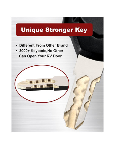 Cerradura de puerta camper Naissian cromo con 6 llaves iguales