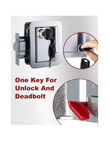 Cerradura de puerta camper Naissian cromo con 6 llaves iguales