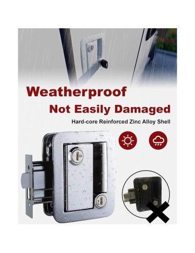 Cerradura de puerta camper Naissian cromo con 6 llaves iguales