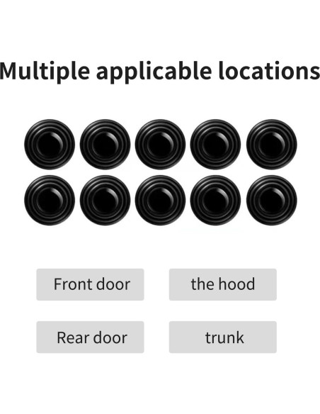 20 Amortiguadores de Puerta Jitrendo Aislantes Autoadhesivos Negro