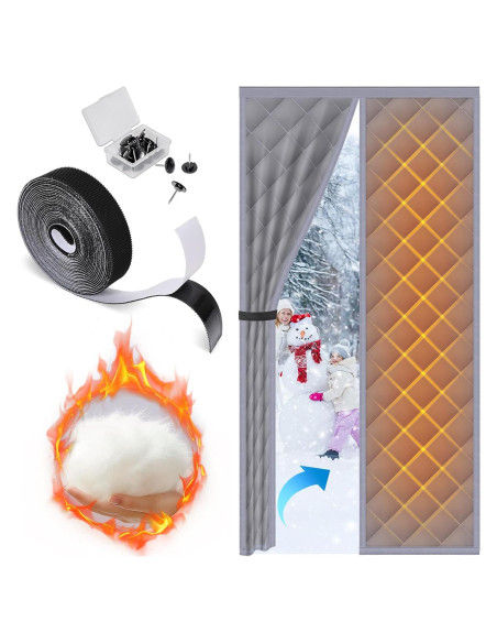 Cortina Térmica Aislante Magnética FLYZZZ 80x203 cm Gris Cortina Térmica Aislante Magnética FLYZZZ 80x203 cm Gris