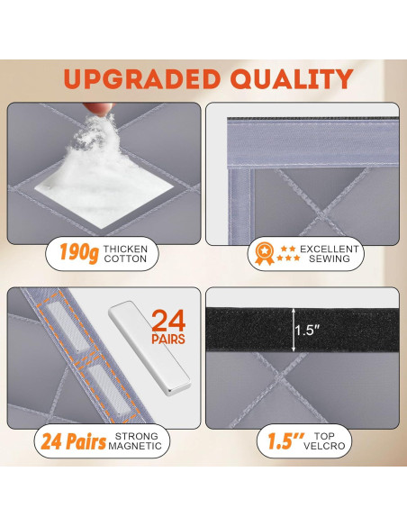 Cortina Térmica Aislante Magnética FLYZZZ 80x203 cm Gris Cortina Térmica Aislante Magnética FLYZZZ 80x203 cm Gris