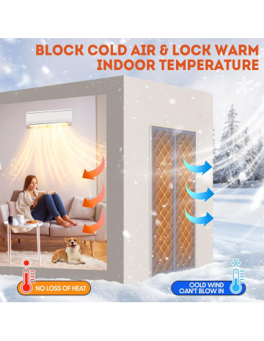 Cortina Térmica Aislante Magnética FLYZZZ 80x203 cm Gris