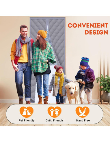 Cortina Térmica Aislante Magnética FLYZZZ 80x203 cm Gris