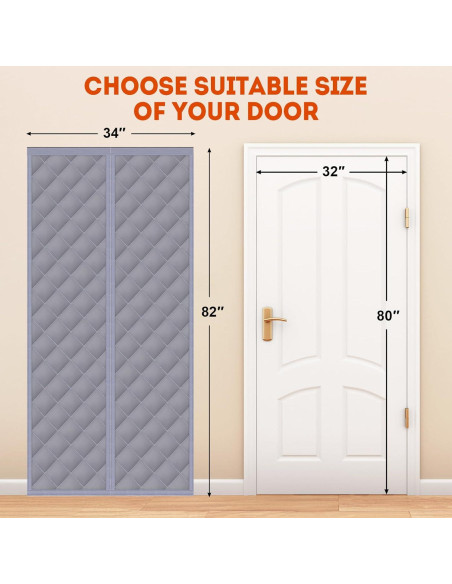 Cortina Térmica Aislante Magnética FLYZZZ 80x203 cm Gris Cortina Térmica Aislante Magnética FLYZZZ 80x203 cm Gris