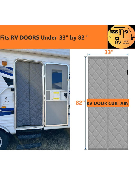 Cubierta de puerta de RV aislada térmicamente RV MUST HAVES 33x82cm