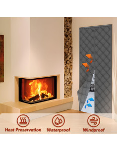 Cortina de Puerta Aislante Magnética Vidoya 91.4x203.2 cm Gris 2