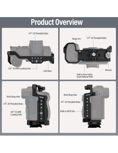 Jaula de cámara SIRUI para Nikon Z5 Z6 Z7 Z6II Z7II con mango