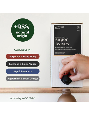 Gel de Ducha y Champú 2 en 1 ATTITUDE Salvia y Romero 1.99 L