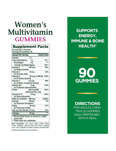Gominolas Multivitamínicas para Mujeres Nature's Bounty 90 Unidades