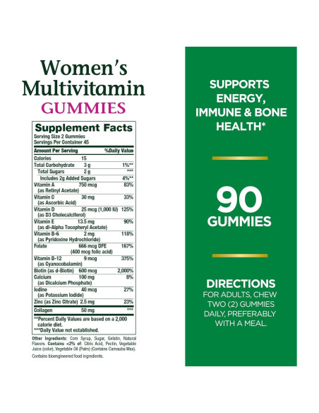Gominolas Multivitamínicas para Mujeres Nature's Bounty 90 Unidades Gominolas Multivitamínicas para Mujeres Nature's Bounty 90 Unidades