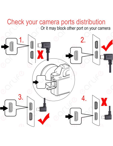 Cable de Control Multi-Cámara USB-C Earlife para DJI y Sony