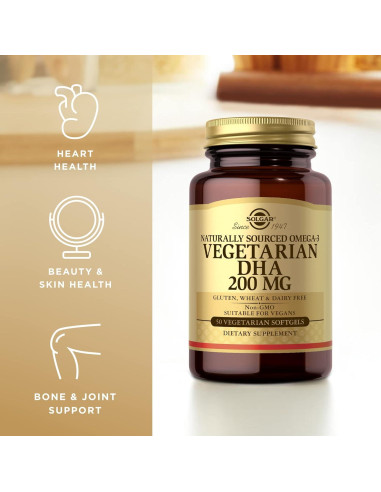 Solgar DHA Vegetariano 200 mg - 50 Cápsulas Blandas - Omega-3